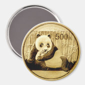 Gold Panda - munt Magneet (Voorkant / Achterkant)