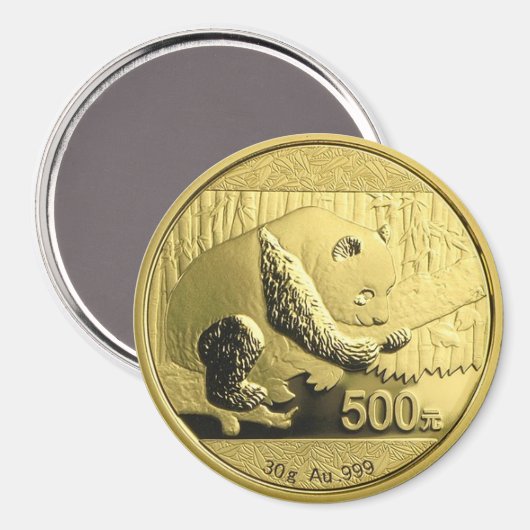 Gold Panda - munt Magneet (Voorkant / Achterkant)