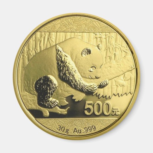 Gold Panda - munt Magneet (Voorkant)