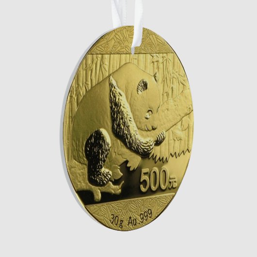Gold Panda - munt Ornament (voorkant)