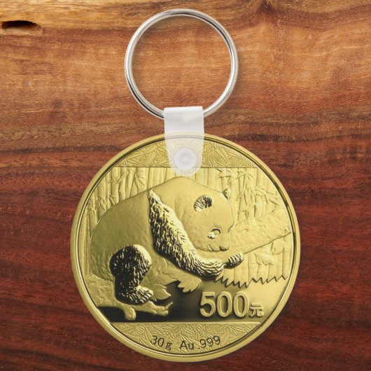 Gold Panda - munt Sleutelhanger (Voorkant)