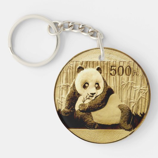 Gold Panda - munt Sleutelhanger (Voorkant)