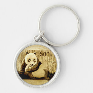 Gold Panda - munt Sleutelhanger