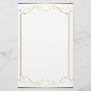 Gold Panel Stationery Briefpapier