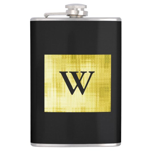 Gold paneled Black-II Heupfles (Voorkant)