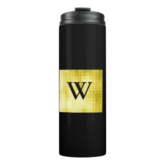 Gold paneled Black-II Thermosbeker (Voorkant)