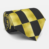 Gold-paneled Black-IV Stropdas (Opgerold)