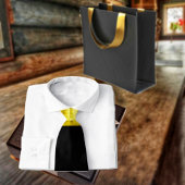 Gold Paneled Black Stropdas