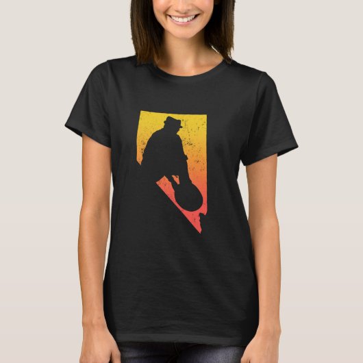 Gold Panner Nevada State Silhouette - Gold Panning T-shirt (Voorkant)