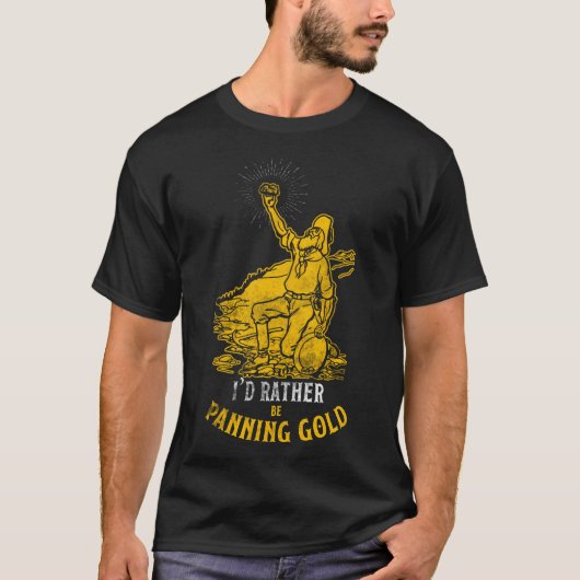 Gold Panning Design Baseball Sleeve T-shirt (Voorkant)