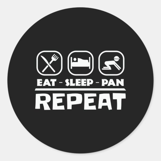 Gold panning prospectief East Sleep Pan Repeat Ronde Sticker (Voorkant)