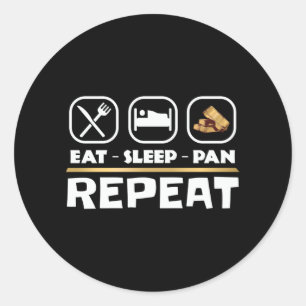 Gold panning prospectief East Sleep Pan Repeat Ronde Sticker
