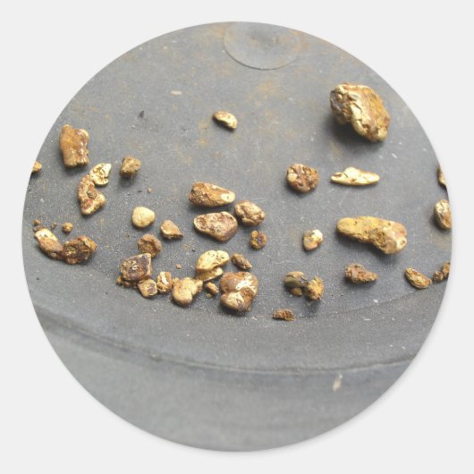 Gold Panning Ronde Sticker (Voorkant)