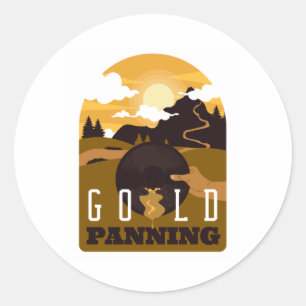 Gold Panning Ronde Sticker