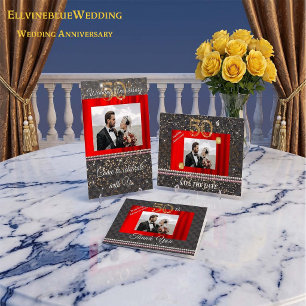 Gold & Parels 50th Wedding Jubileum Hartelijk dank Bedankkaart