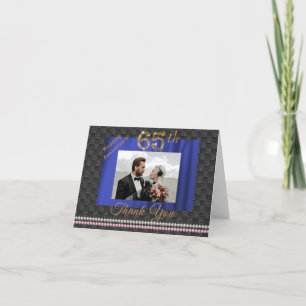 Gold & Parels 65th Wedding Jubileum Dank u wel Bedankkaart