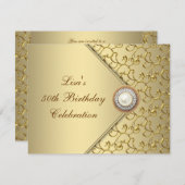 Gold Parelvrouwen 50e verjaardag Kaart (Voorkant / Achterkant)