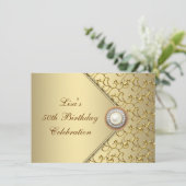 Gold Parelvrouwen 50e verjaardag Kaart (Staand voorkant)