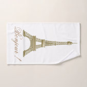 Gold Paris Eiffel Tower France Pink Decor Handdoek (Handdoek)