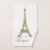 Gold Paris Eiffel Tower France Pink Decor Handdoek (Handdoek)