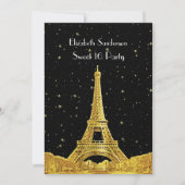 Gold Paris France Skyline #2 Bk Starry Sweet 16 V Kaart (Voorkant)