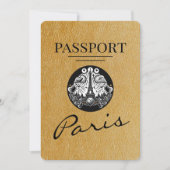 Gold Paris Passport Bewaar de datum Save The Date (Voorkant)