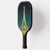 Gold Paris Skyline #2 Blauwgroen Starry Sky Pickleball Paddle (Links)