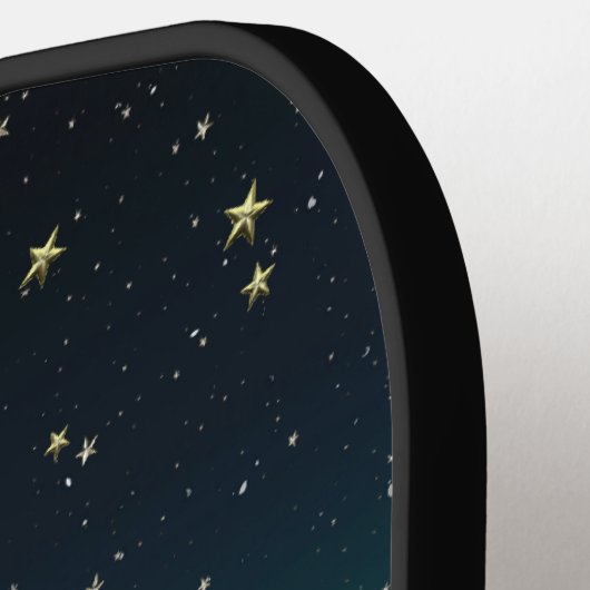 Gold Paris Skyline #2 Blauwgroen Starry Sky Pickleball Paddle (Links Detail)