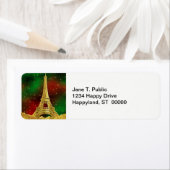 Gold Paris Skyline #2 KerstStarry Etiket (Insitu)