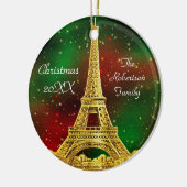 Gold Paris Skyline #2 KerstStarry Keramisch Ornament (Links)