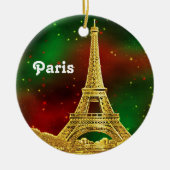 Gold Paris Skyline #2 KerstStarry Keramisch Ornament (Voorkant)
