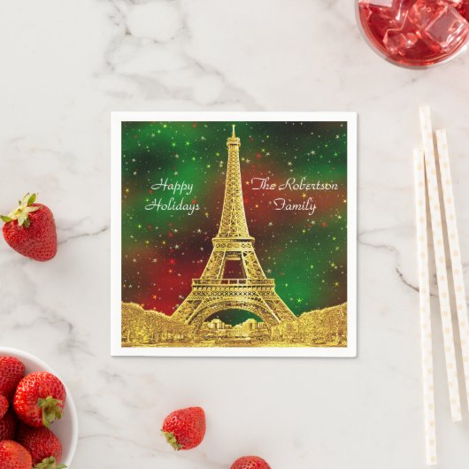 Gold Paris Skyline #2 KerstStarry Servetten (Insitu)