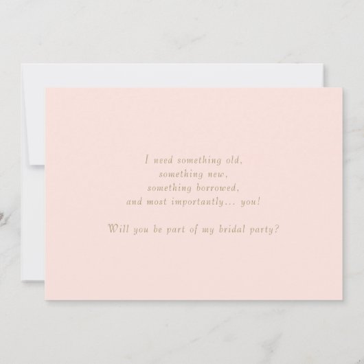 Gold Parisian Bow zal mijn Jr Bridesmaid zijn. Kaart (Achterkant)