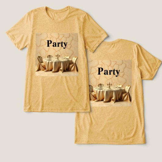Gold Party Design Party T-shirt (Ontwerp Voorkant & Achterkant)