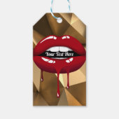 Gold Party Luxe Glam Red Drip Drivers Cadeaulabel (Voorkant)