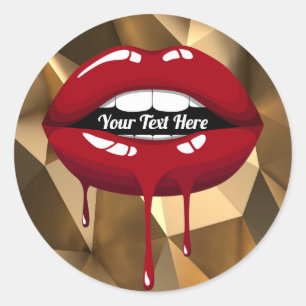 Gold Party Luxe Glam Red Drip Drivers Ronde Sticker