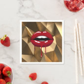 Gold Party Luxe Glam Red Drip Drivers Servet (Insitu)