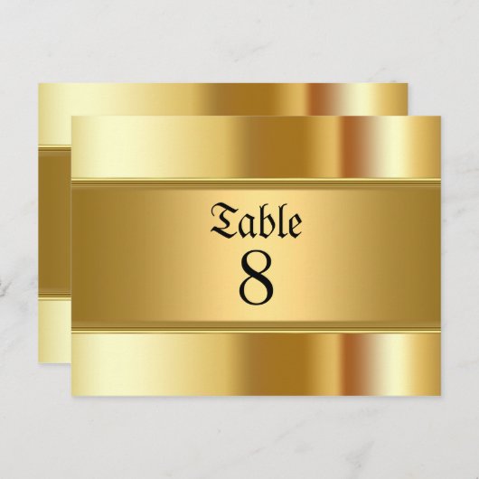 Gold Party-tabelnummers Briefkaart (Voorkant / Achterkant)