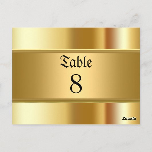 Gold Party-tabelnummers Briefkaart (Achterkant)