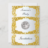 Gold Party-uitnodiging Kaart (Achterkant)