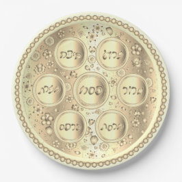 Gold Passover Seder Bord - Papieren borden