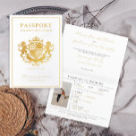 Gold Passport Destination Wedding Invitation Folie Kaarten<br><div class="desc">Gold Passport Destination Wedding Invitation</div>