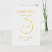 Gold Passport Wedding Uitnodiging (Voorkant)