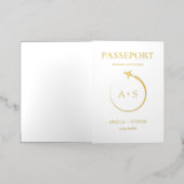 Gold Passport Wedding Uitnodiging (Buiten Laag)