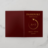 Gold Passport Wedding Uitnodiging (Buiten Laag)