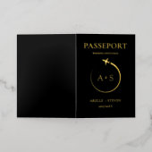 Gold Passport Wedding Uitnodiging (Buiten Laag)