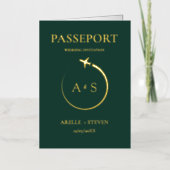 Gold Passport Wedding Uitnodiging (Voorkant)