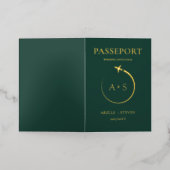 Gold Passport Wedding Uitnodiging (Buiten Laag)