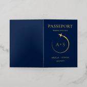 Gold Passport Wedding Uitnodiging (Buiten Laag)
