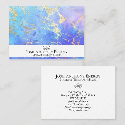 *~* Gold pasta Nebula Galaxy Universe Aqua AP3 Bu Visitekaartje (Voorkant / Achterkant)